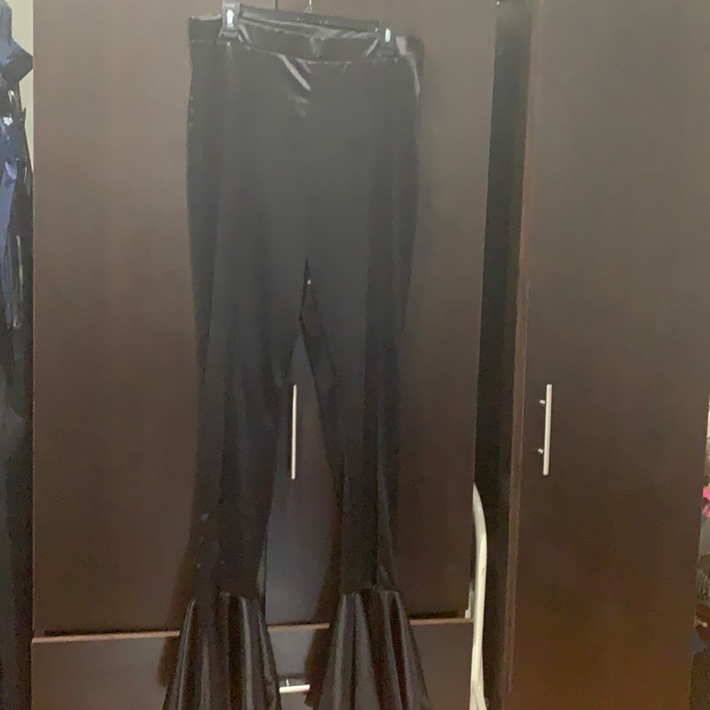 Black bell bottoms. Plus sized for tall women.